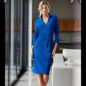 Boston Proper Blue Tie Front Dress Size M